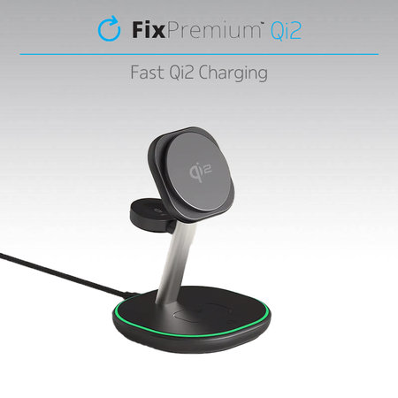 FixPremium - MagSafe Support de chargement avec Qi2, noir