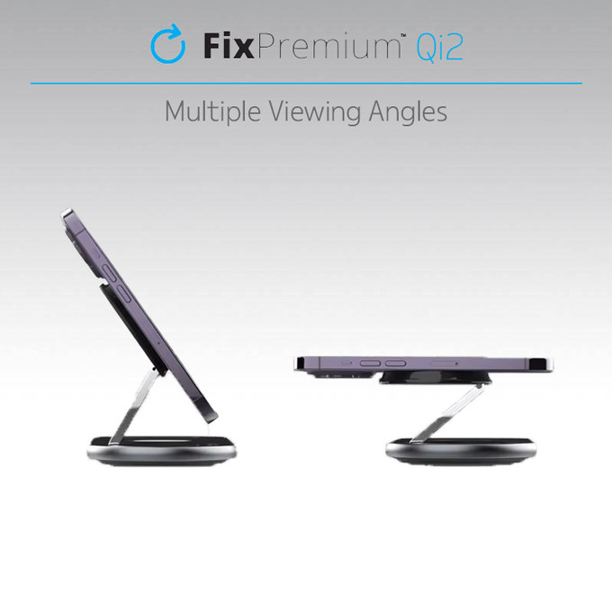 FixPremium - Support de chargement avec Qi2 pour iPhone, Apple Watch a AirPods, noir