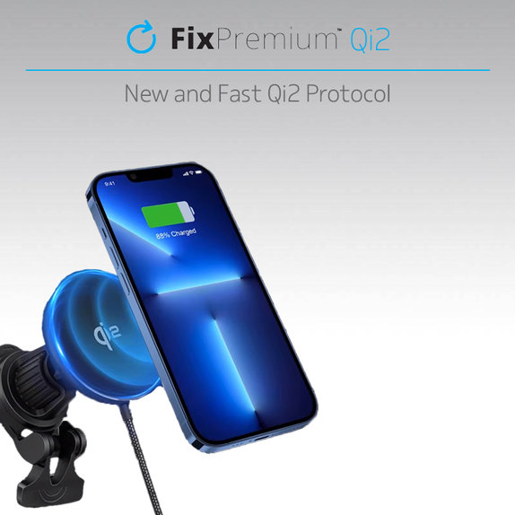 FixPremium - MagSafe Chargeur de voiture avec Qi2, noir
