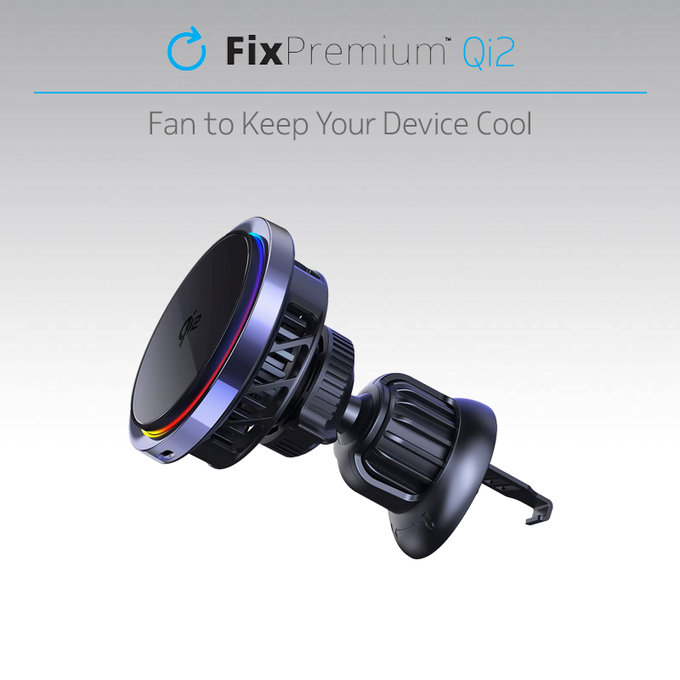 FixPremium - MagSafe Chargeur de voiture Mini avec Qi2, noir