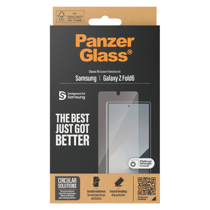 Verre trempé Classic Fit pour Samsung Galaxy Z Fold6, Clair, PanzerGlass