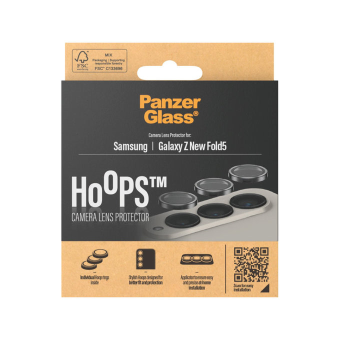 Protection d’objectif photo Hoops pour Samsung Z Fold6, Noir, PanzerGlass