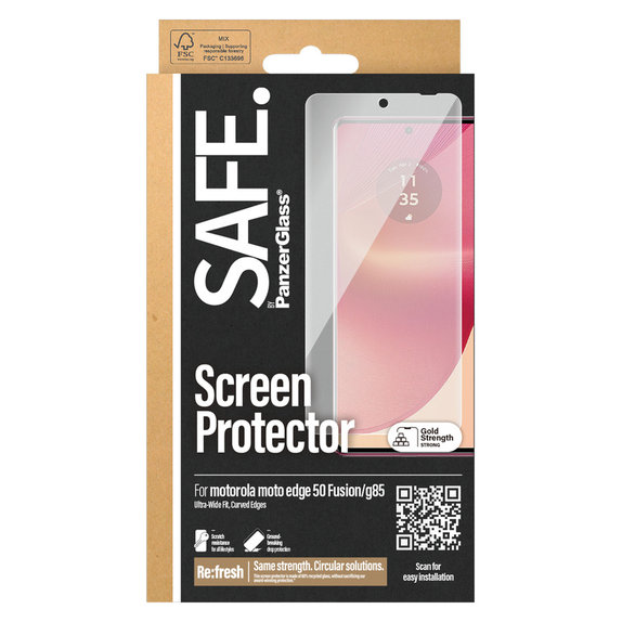 Verre trempé UWF pour Motorola Moto G85 5G/Edge 50 Fusion, Noir, SAFE by PanzerGlass