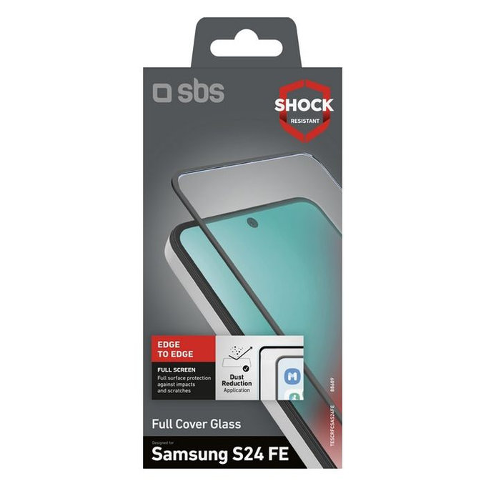 SBS - Verre Trempé Full Cover pour Samsung Galaxy A36, A56 et S24 FE, noir