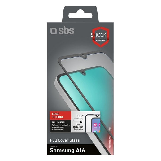 SBS - Verre Trempé Full Cover pour Samsung Galaxy A16 et A26, noir