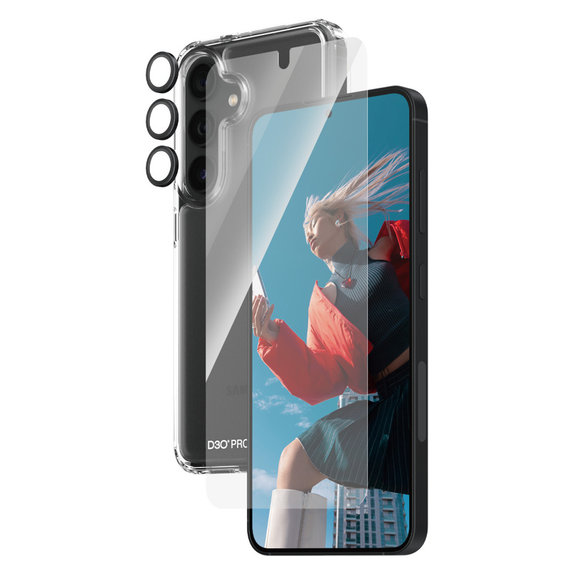 Bundle Hoops + Verre trempé UWF + Hard Case D3O pour Samsung Galaxy S24, PanzerGlass