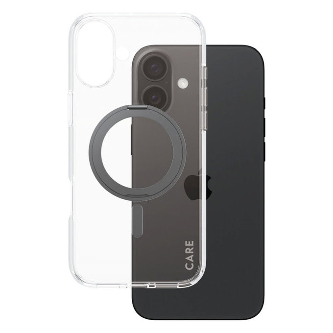 Coque Kickstand avec MagSafe pour iPhone 16 Plus, Noir, CARE