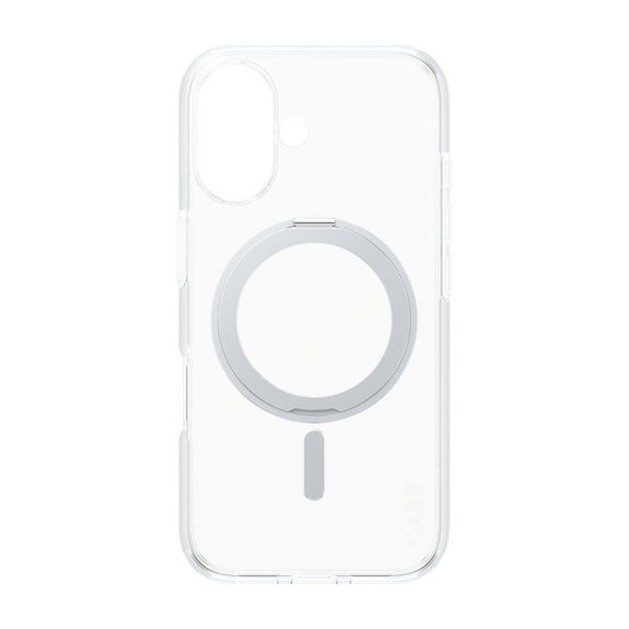 Coque Kickstand avec MagSafe pour iPhone 16, Argent, CARE