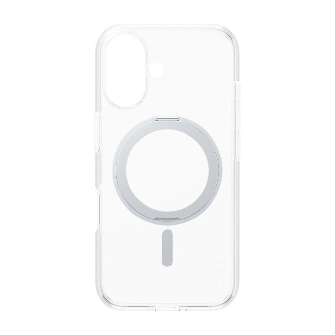 Coque Kickstand avec MagSafe pour iPhone 16, Argent, CARE