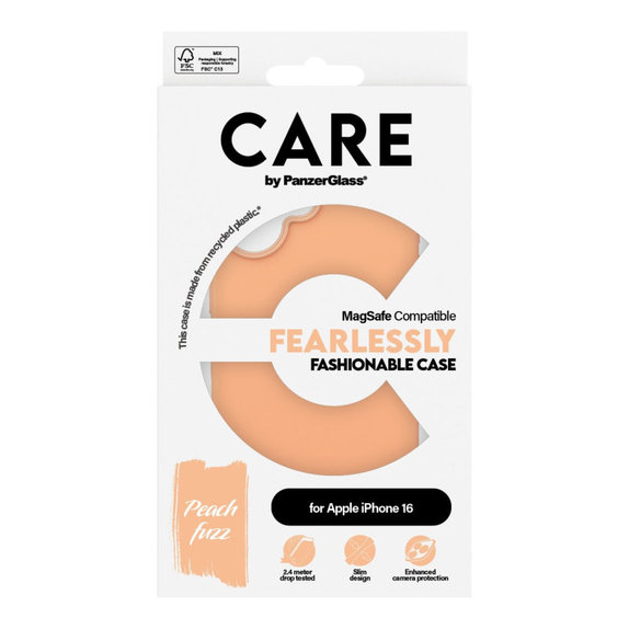 Coque Fearlessly avec MagSafe pour iPhone 16, Peachy, CARE