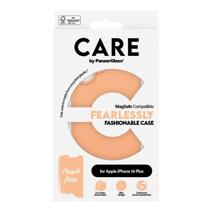 Coque Fearlessly avec MagSafe pour iPhone 16 Plus, Peachy, CARE