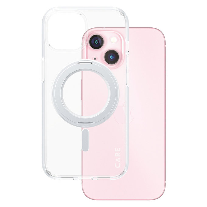 Étui Kickstand avec MagSAFE by PanzerGlass pour iPhone 15, Argent, PanzerGlass