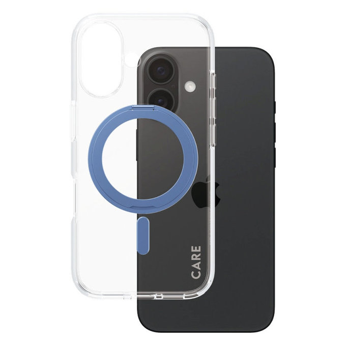 Coque Kickstand avec MagSafe pour iPhone 16, Bleu, CARE