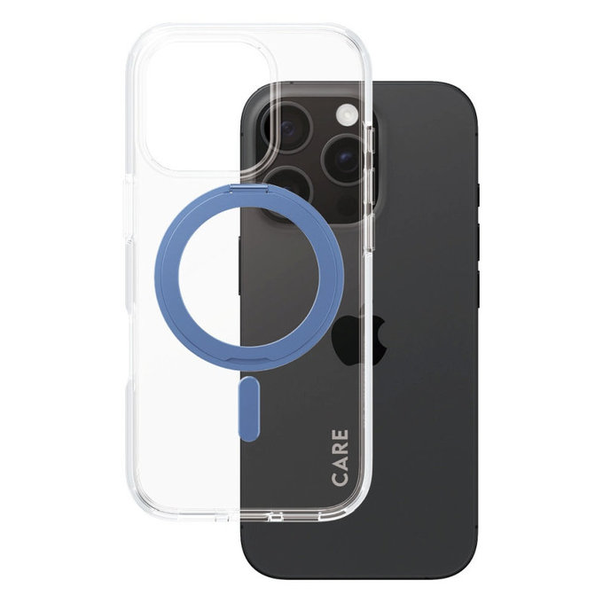 Coque Kickstand avec MagSafe pour iPhone 16 Pro, Bleu, CARE