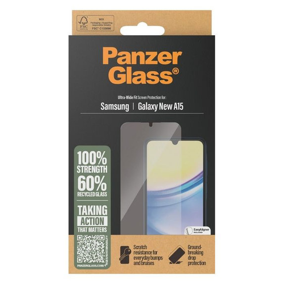 PanzerGlass - Verre Trempé UWF avec l'applicateur pour Samsung Galaxy A16 et A16 5G, transparent