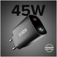 Adaptateur de voyage LCD USB-C, GaN, 45 W PD, noir, SBS