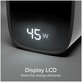 Adaptateur de voyage LCD USB-C, GaN, 45 W PD, noir, SBS