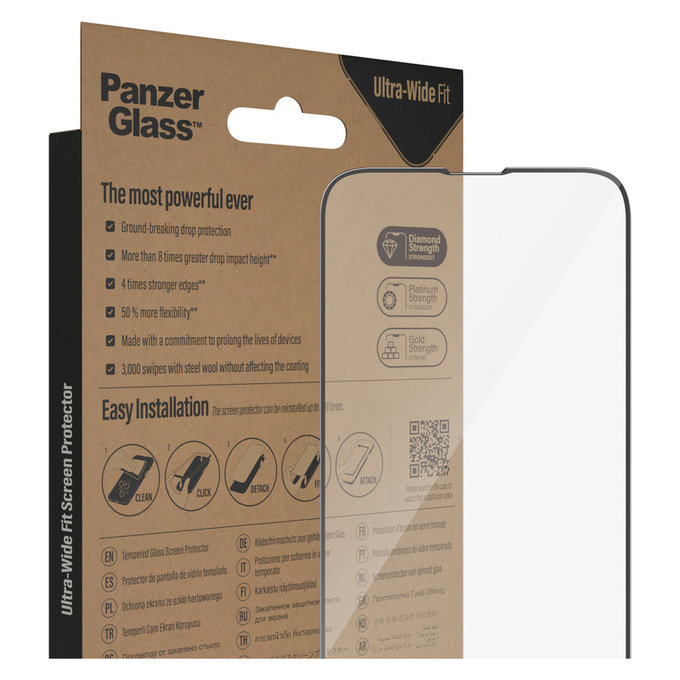 Verre trempé UWF AB pour Google Pixel 8 Pro, Noir, PanzerGlass