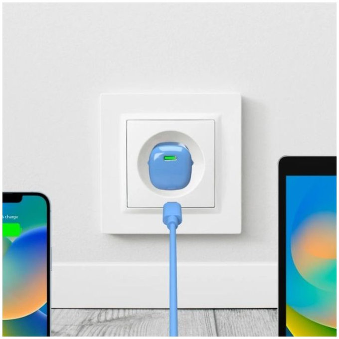 PURO - Adaptateur de charge MiniPro USB-C, GaN, 20W, blue lagon