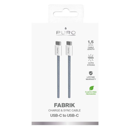 PURO - USB-C Cable / USB-C, 60W, Fabrik FABK4, 1,5 m, blue lagon