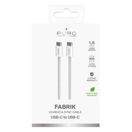 PURO - USB-C Cable / USB-C, 60W, Fabrik FABK4, 1,5 m, sandshell