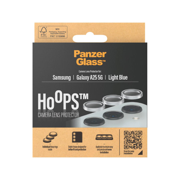 Protection d’objectif photo Hoops pour Samsung A25 5G, Bleu clair, PanzerGlass