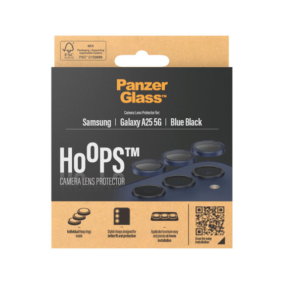 Protection d’objectif photo Hoops pour Samsung A25 5G, Bleu/Noir, PanzerGlass