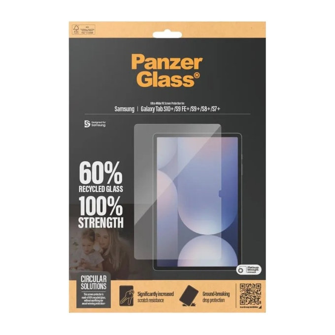 Verre trempé UWF pour Samsung Galaxy Tab S8/S9 Plus, Clair, PanzerGlass
