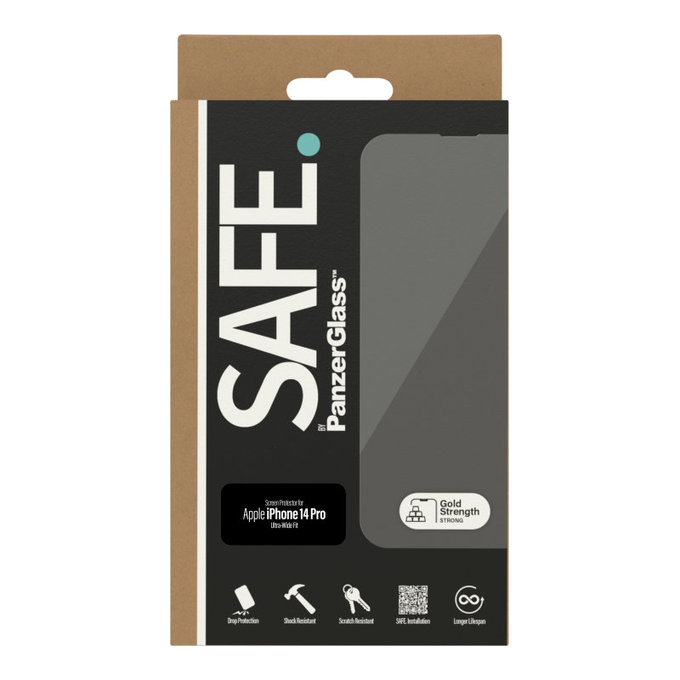 Verre trempé Case Friendly UWF pour iPhone 14 Pro, Noir, SAFE