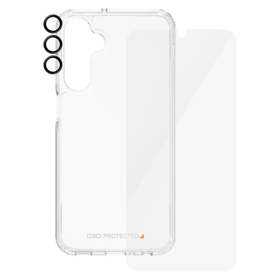 Bundle Hoops + Verre trempé UWF + Hard Case D3O pour Samsung Galaxy A25 5G, Transparent, PanzerGlass