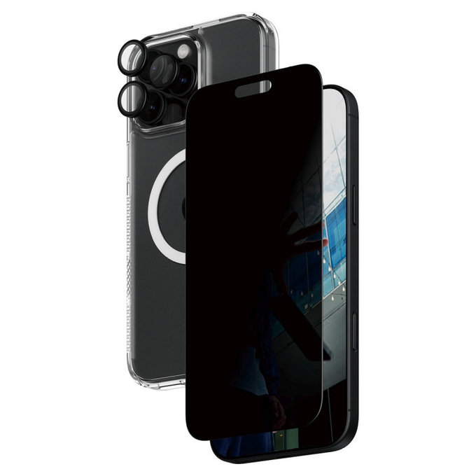 Bundle Hoops + Verre trempé UWF Privacy + Hard Case pour iPhone 16 Pro Max, PanzerGlass