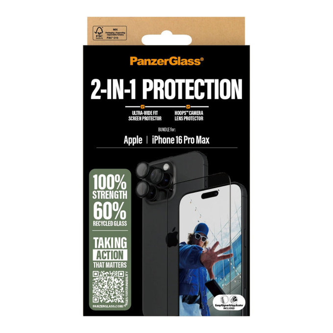 Bundle Hoops + verre trempé UWF pour iPhone 16 Pro Max, PanzerGlass