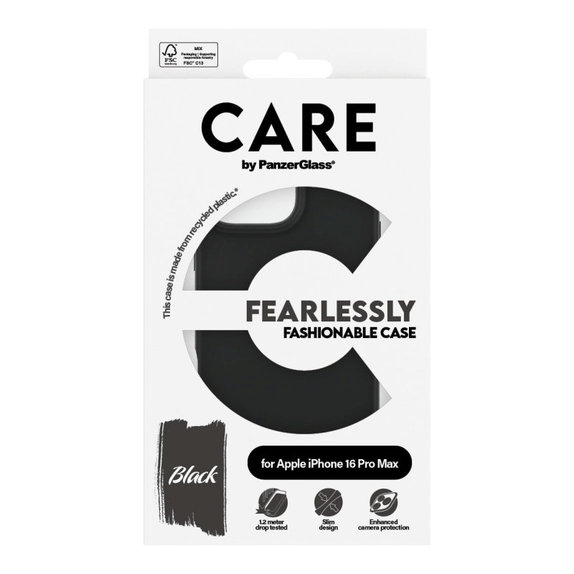 Coque Fearlessly pour iPhone 16 Pro Max, Noir, CARE