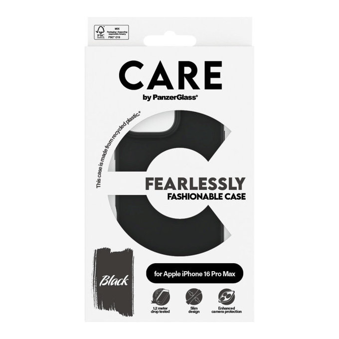 Coque Fearlessly pour iPhone 16 Pro Max, Noir, CARE