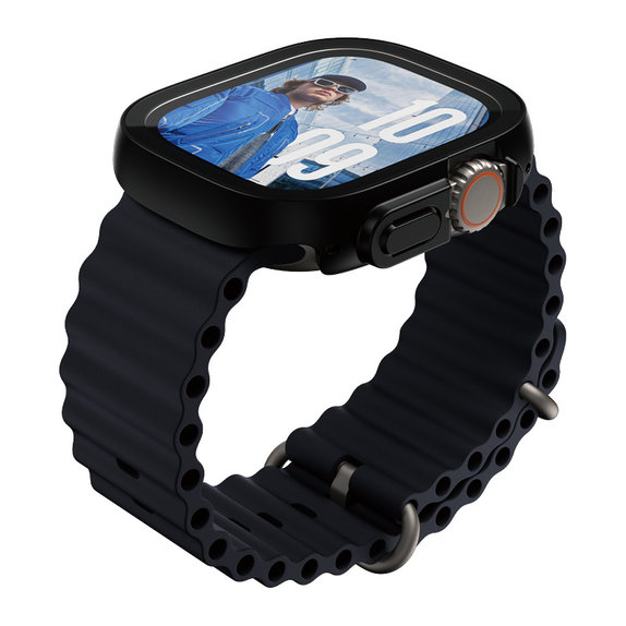 Verre trempé Full Body Slim pour Apple Watch Ultra 2024/Ultra 2/Ultra, Noir, PanzerGlass