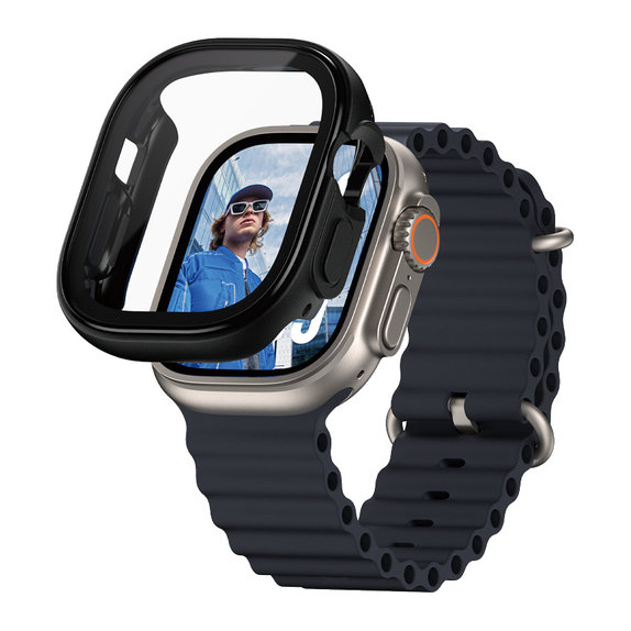 Verre trempé Full Body pour Apple Watch Ultra 2024/Ultra 2/Ultra, Noir, PanzerGlass