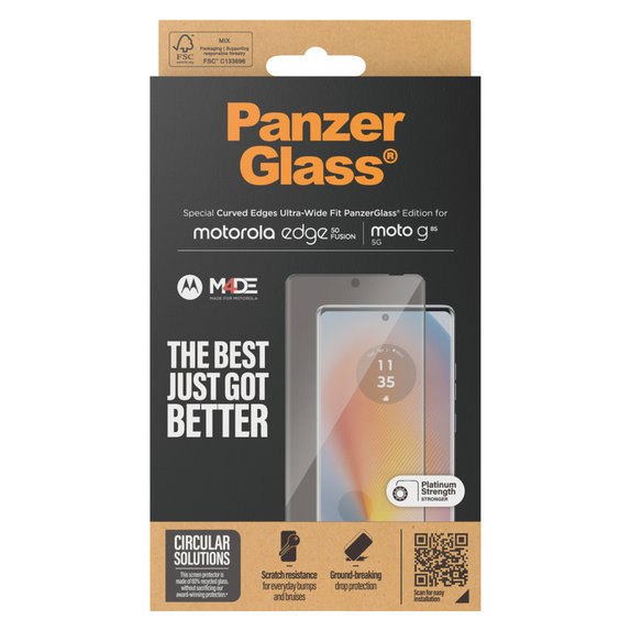 Verre trempé UWF pour Motorola Moto G85 5G/Edge 50 Fusion, Noir, PanzerGlass
