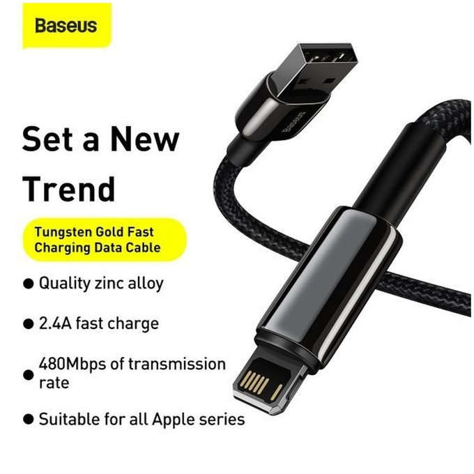 Baseus - Câble Lightning/USB, 1.5m, noir