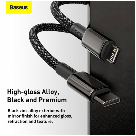Baseus - Câble Lightning/USB-C, 1.5m, noir