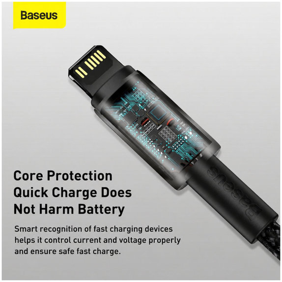 Baseus - Câble Lightning/USB-C, 1.5m, noir