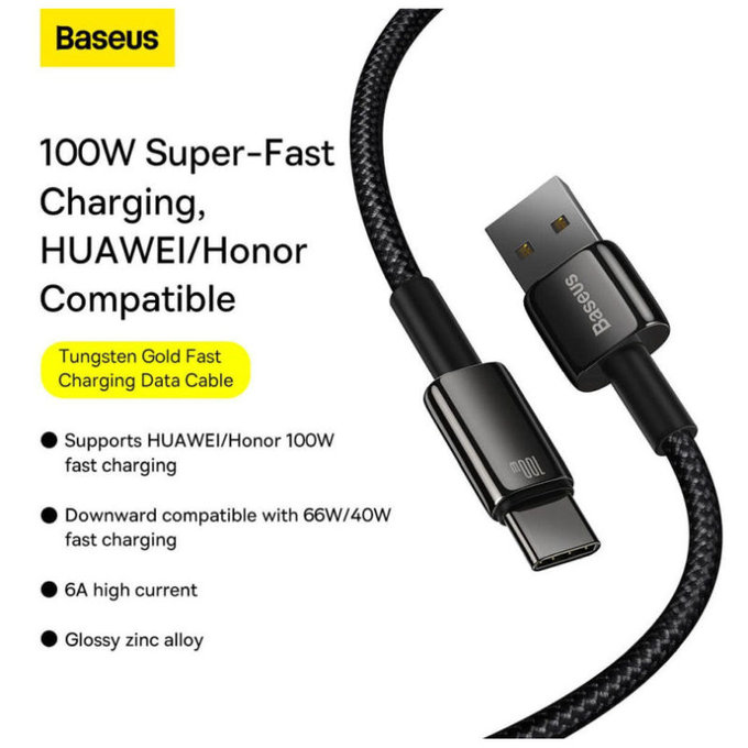 Baseus - Câble USB-C/USB, 1.5m, noir