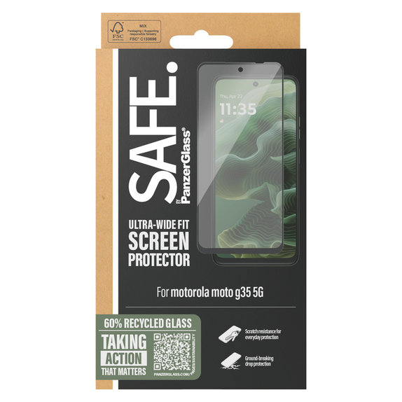 Verre trempé pour Motorola Moto G35, Noir, SAFE by PanzerGlass