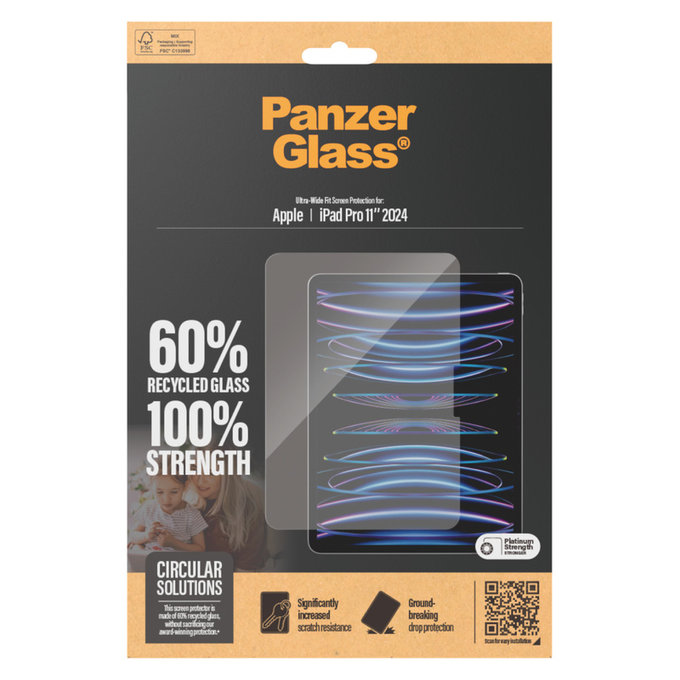 Verre trempé UWF pour iPad Pro 11'', Clair, PanzerGlass