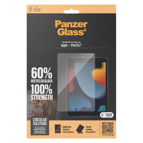 Verre trempé UWF pour iPad 10,2'' (2019-2021), Clair, PanzerGlass