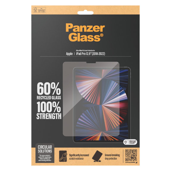 Verre trempé UWF pour iPad Pro 12,9'', Clair, PanzerGlass
