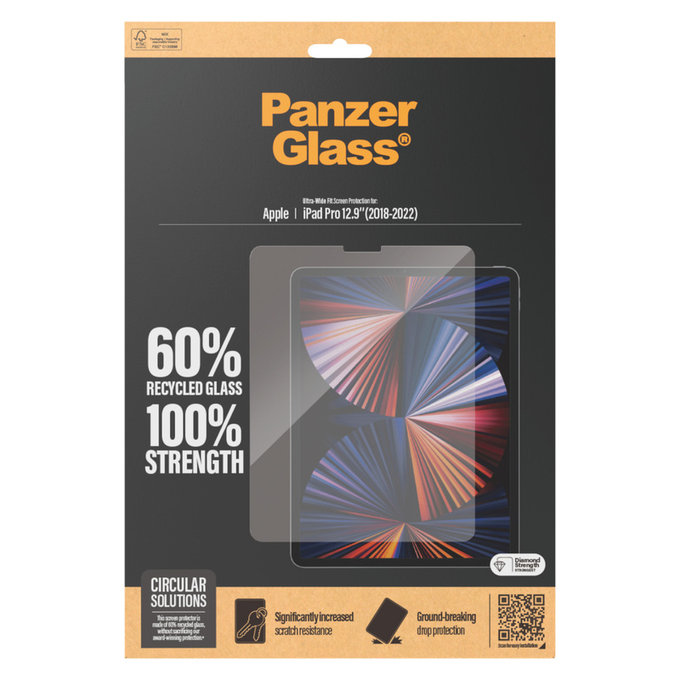 Verre trempé UWF pour iPad Pro 12,9'', Clair, PanzerGlass