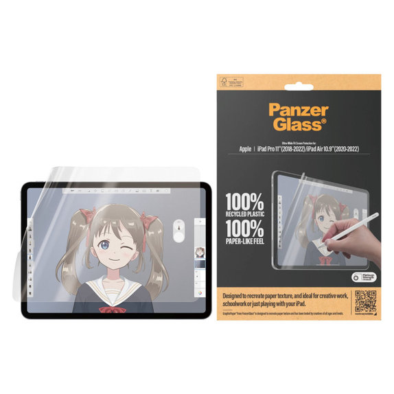 Film de protection GraphicPaper UWF pour iPad Pro 11"/Air 10,9'', Transparent, PanzerGlass