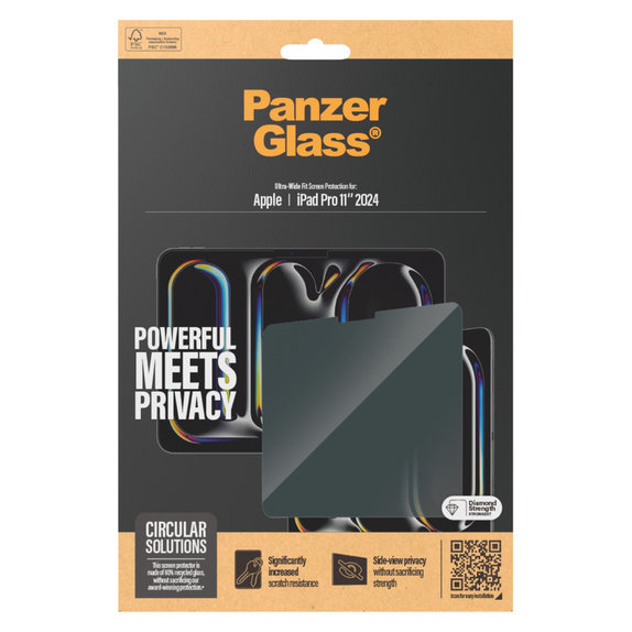 Verre trempé UWF Privacy pour iPad Pro 11'', Clair, PanzerGlass