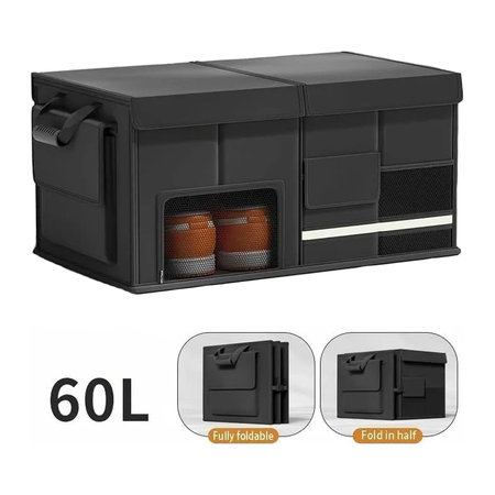 Organisateur de coffre pliable en cuir grande capacité 60L 57x34x29cm
