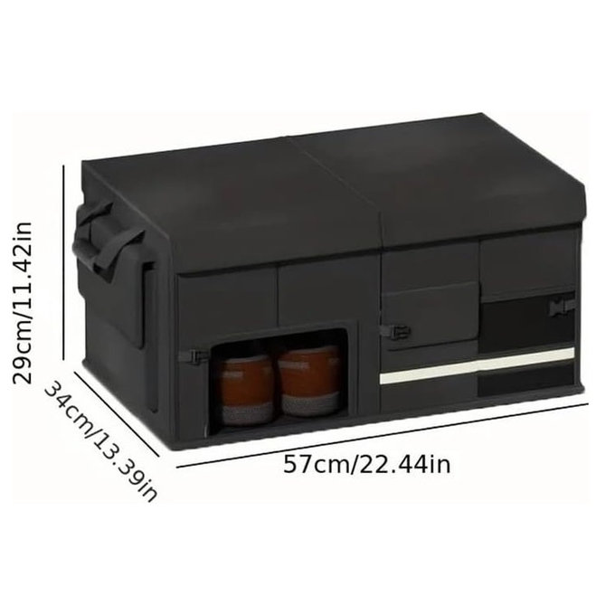 Organisateur de coffre pliable en cuir grande capacité 60L 57x34x29cm